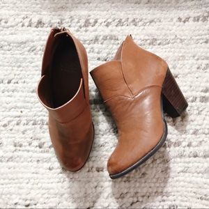 Cognac Leather Booties